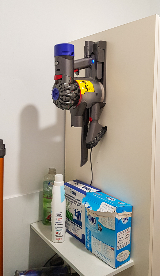 I set up a place to mount my vacuum cleaner and charge it.