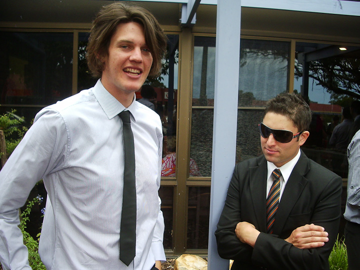 Tommo and Steve looking sharp. This was at the start of the afternoon tea so I'm guessing this might be Steve arriving..