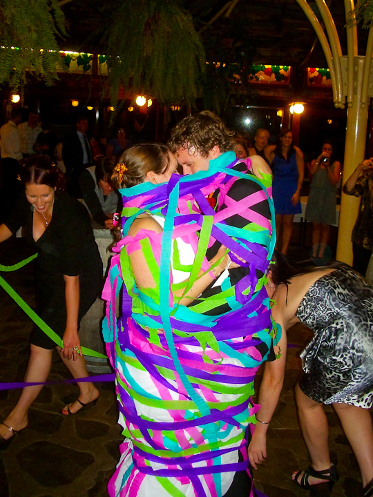 During their first dance the guests were invited to partake in an Italian tradition of wrapping the couple up with ribbons. It was very colourful. Most importantly, after a hectic day, it gave the newlyweds a moment to themselves to be romantic and in love.